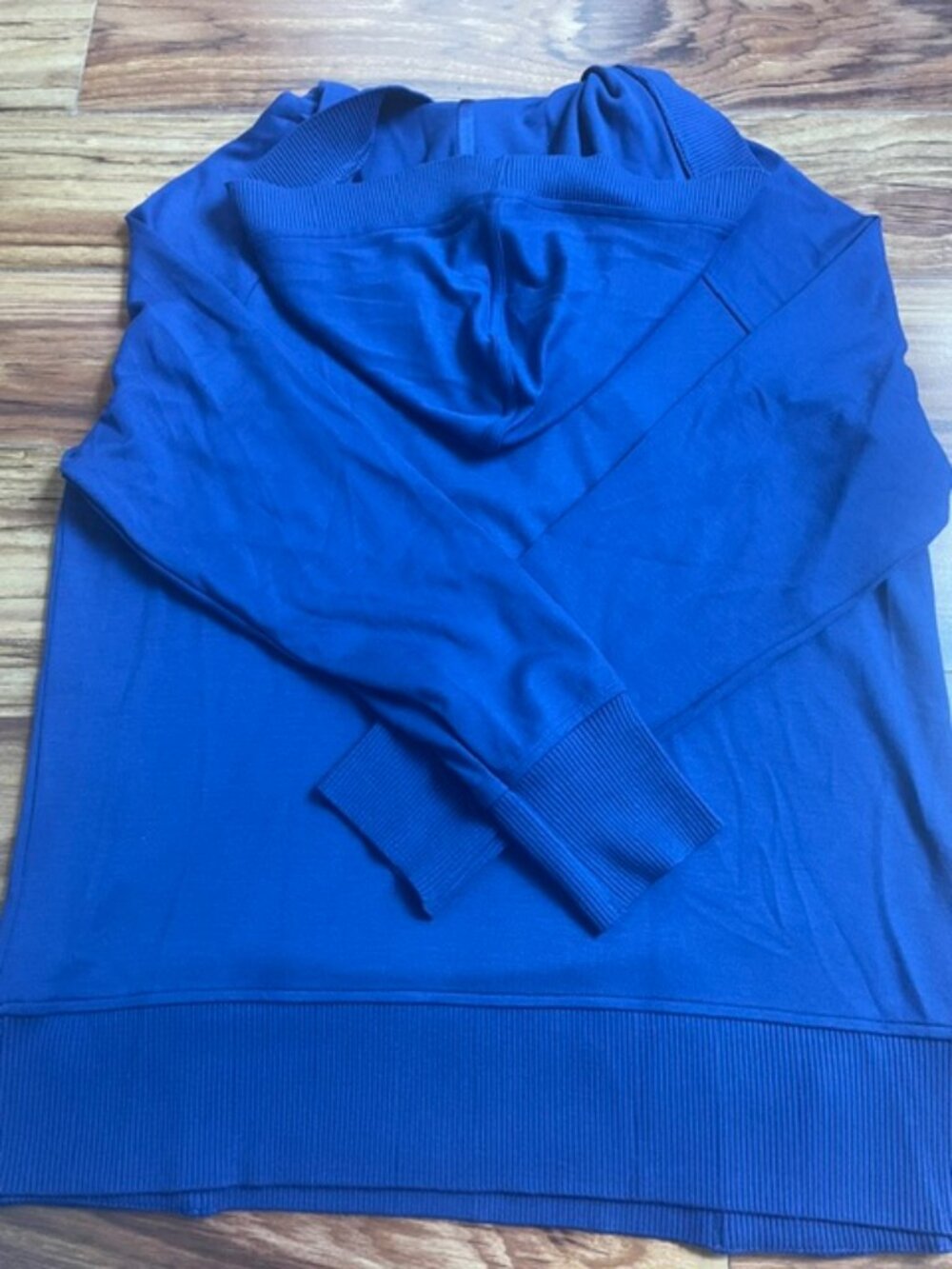 Zenergy by Chicos Women's Charlie Hooded Pullover Sweater, Blue, Size 1 - Picture 2 of 5
